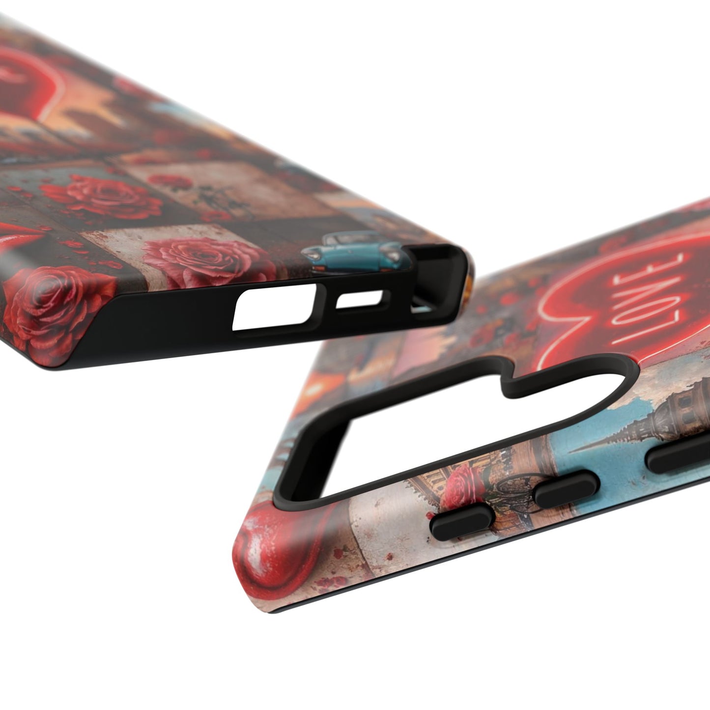 Neon Love Heart & Rose Phone Case
