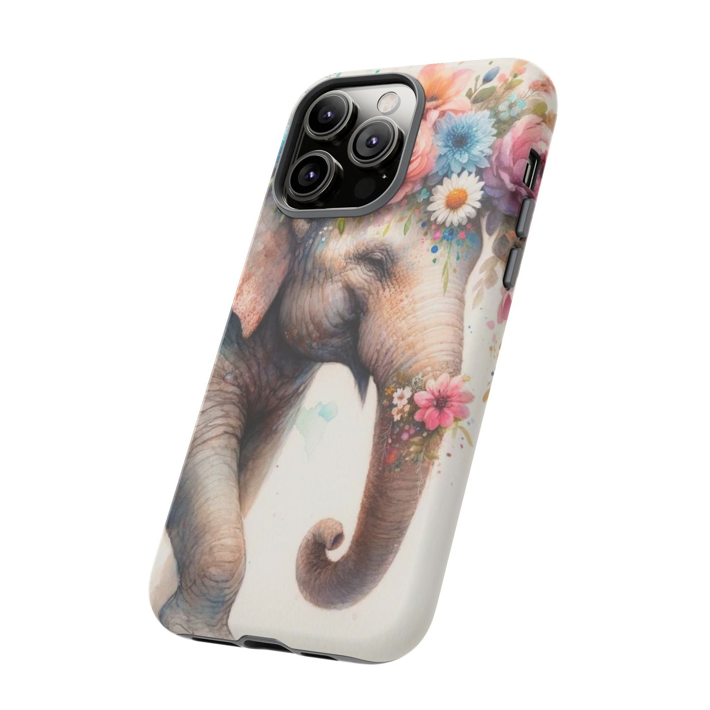 Joyful Floral Elephant Mobile Cover – Whimsical Watercolor Art