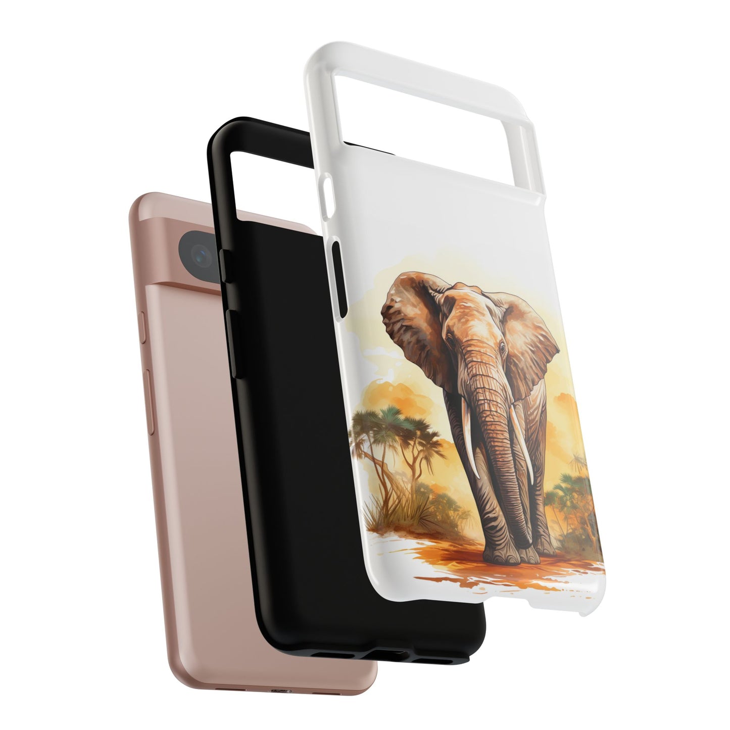 Safari Elephant Watercolor Mobile Cover – Majestic Wildlife Art
