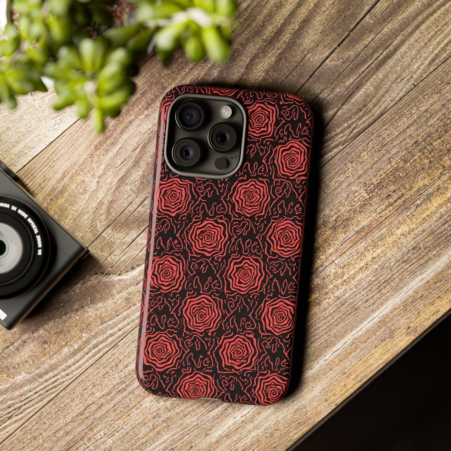 Red roses abstract geometric seamless pattern design