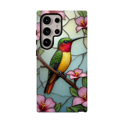 Elegant Hummingbird with Floral Mosaic | Artistic Nature Design