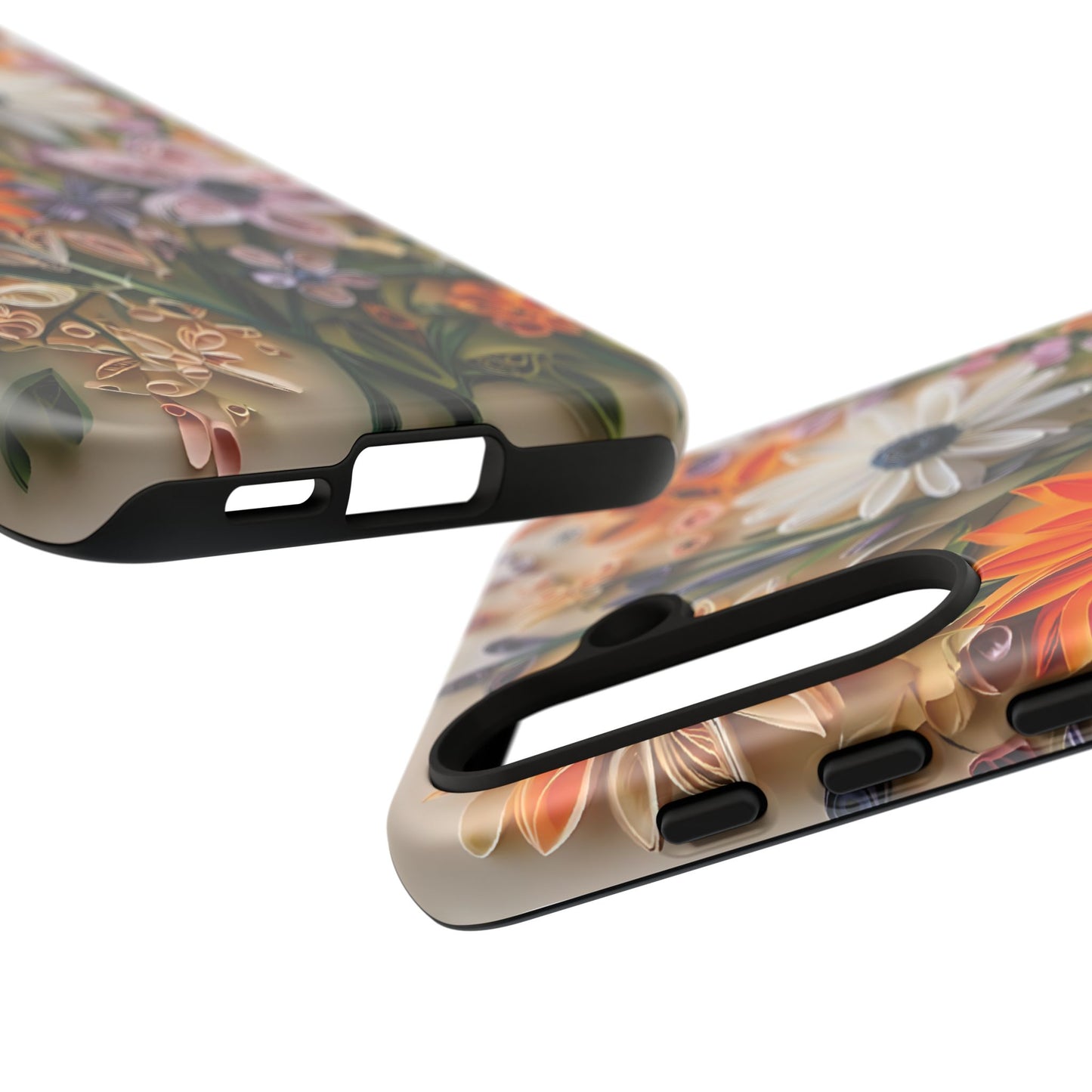 Intricate Quilled Floral Artwork In Vibrant Colors phone case design.