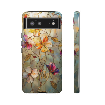 Golden Bloom – Luxe Stained Glass Floral Phone Case for iPhone, Samsung & Pixel