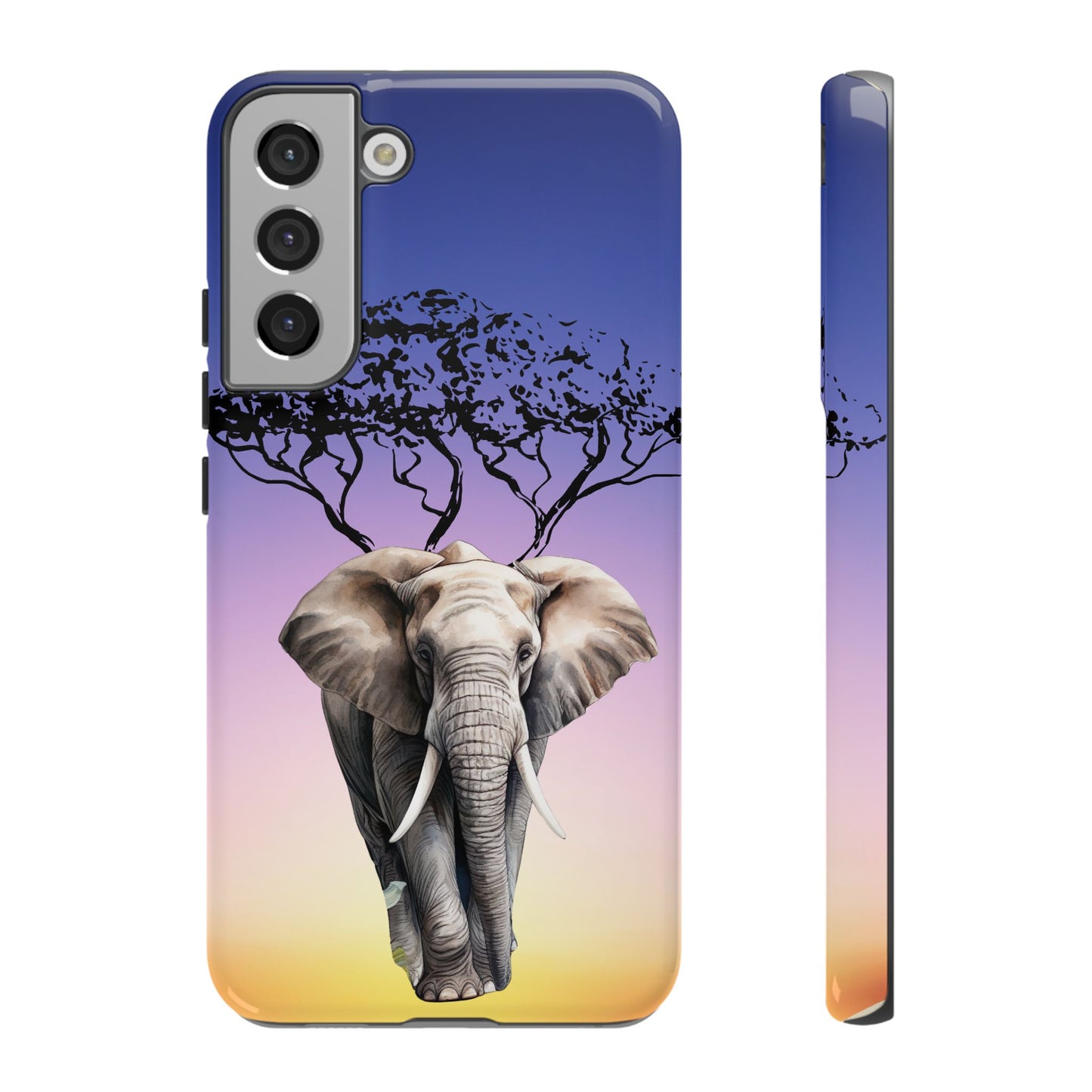 Surreal Elephant Tree Mobile Cover – Dreamy Sunset Fantasy