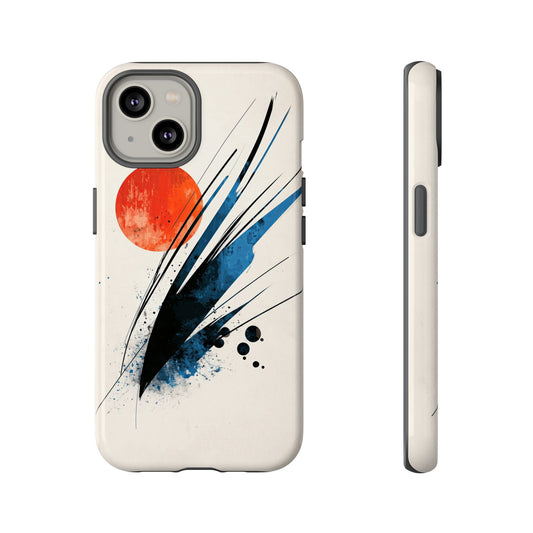 Zen Burst – Minimal Abstract Ink Stroke Phone Case for iPhone, Samsung & Pixel