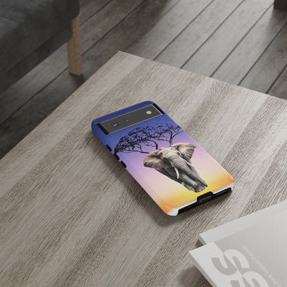 Surreal Elephant Tree Mobile Cover – Dreamy Sunset Fantasy
