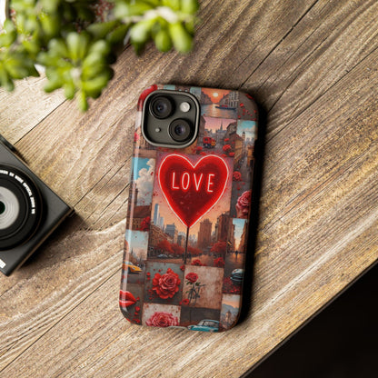 Neon Love Heart & Rose Phone Case