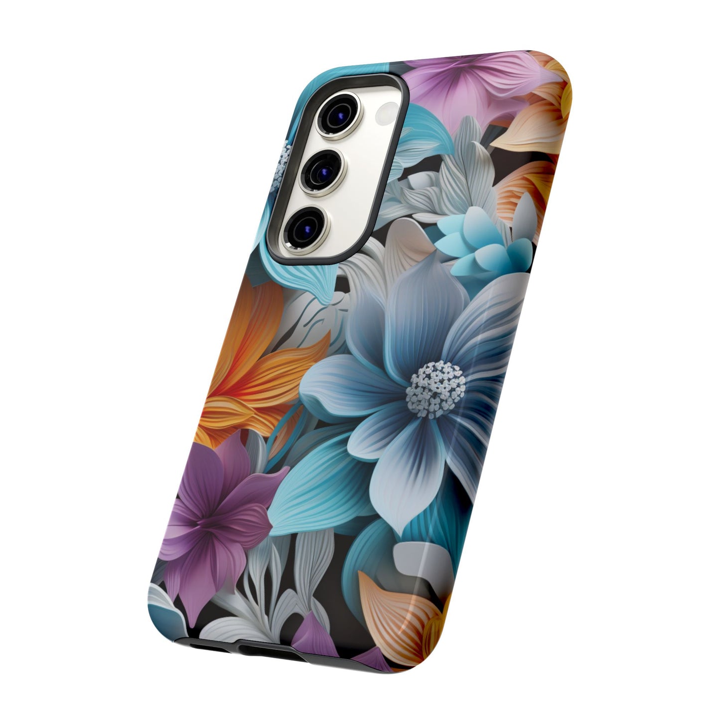 Elegant 3D Floral Bloom Mobile Case – Vivid & Artistic