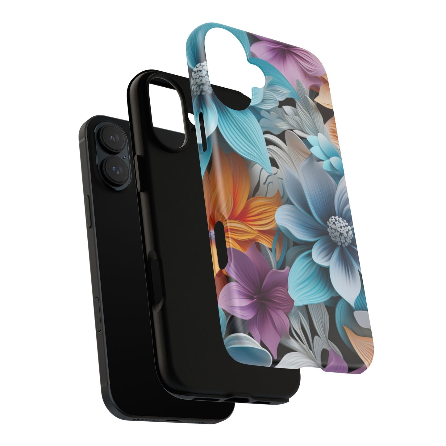 Elegant 3D Floral Bloom Mobile Case – Vivid & Artistic