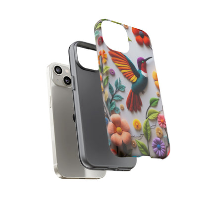Embroidered Hummingbird with Floral Design | Nature's Elegant Stitch | iPhone 16 Pro