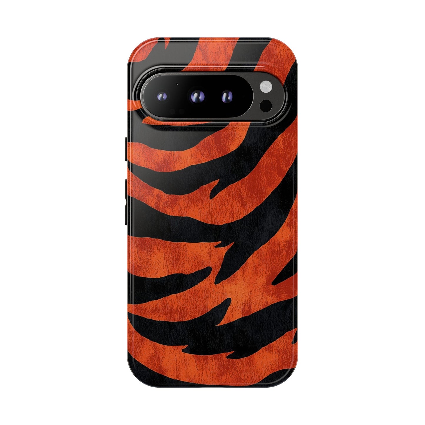 Fiery Orange & Black Tiger Stripes Phone Case for iPhone, Samsung & Google Pixel