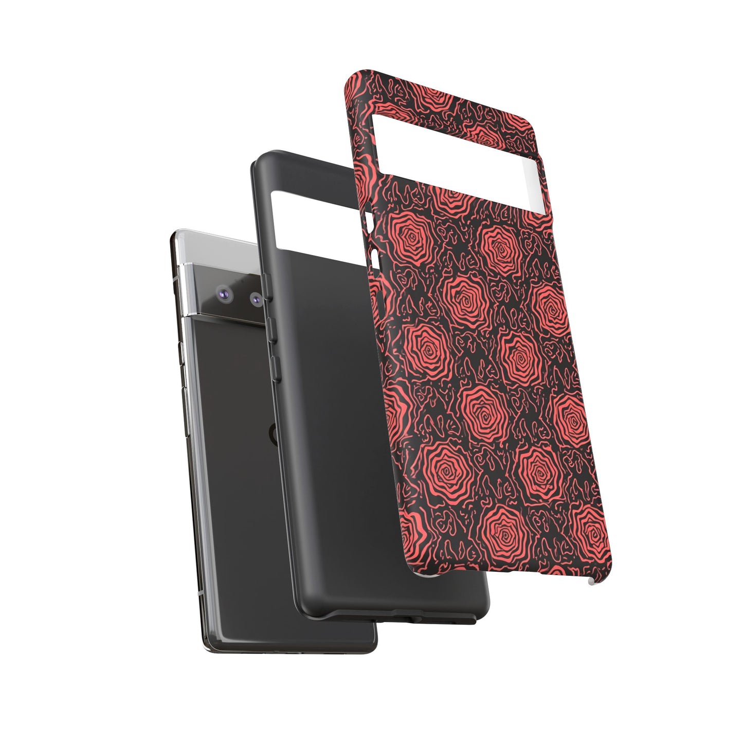 Red roses abstract geometric seamless pattern design