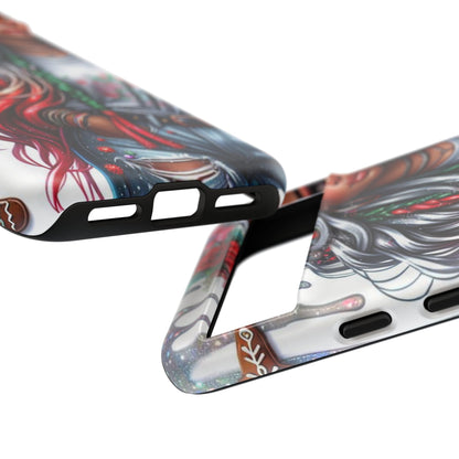 Festive Boho Queen – Holiday Glow & Candy Cane Braids Mobile Cover