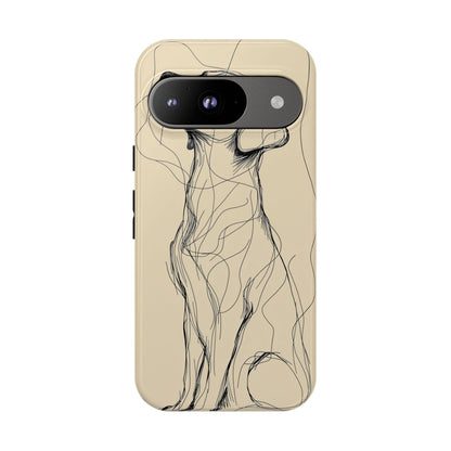 Loyal Lines: Abstract Dog Sketch Phone Case for iPhone, Samsung & Pixel