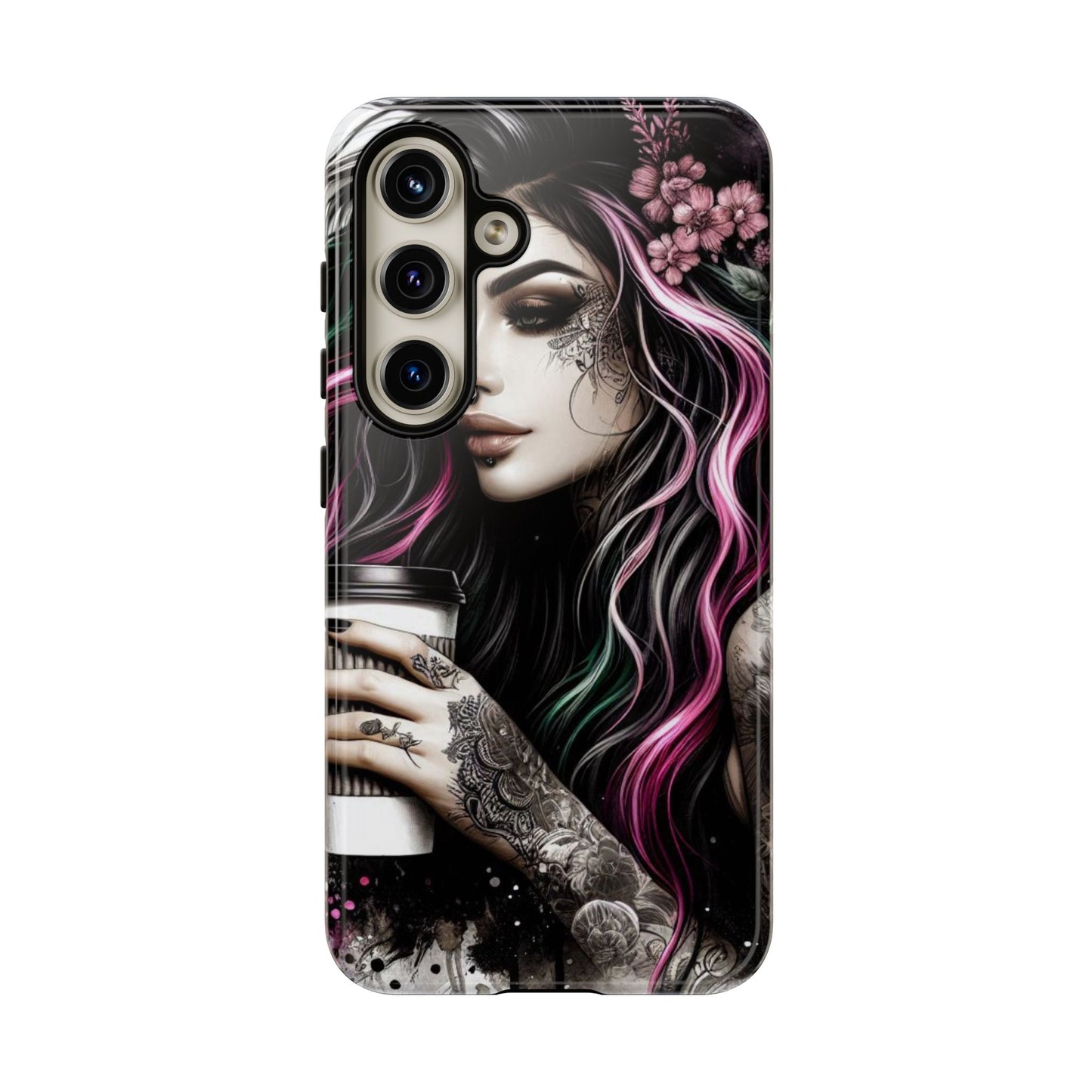 Tattooed Serenity – Gothic Coffee Lover Mobile Cover