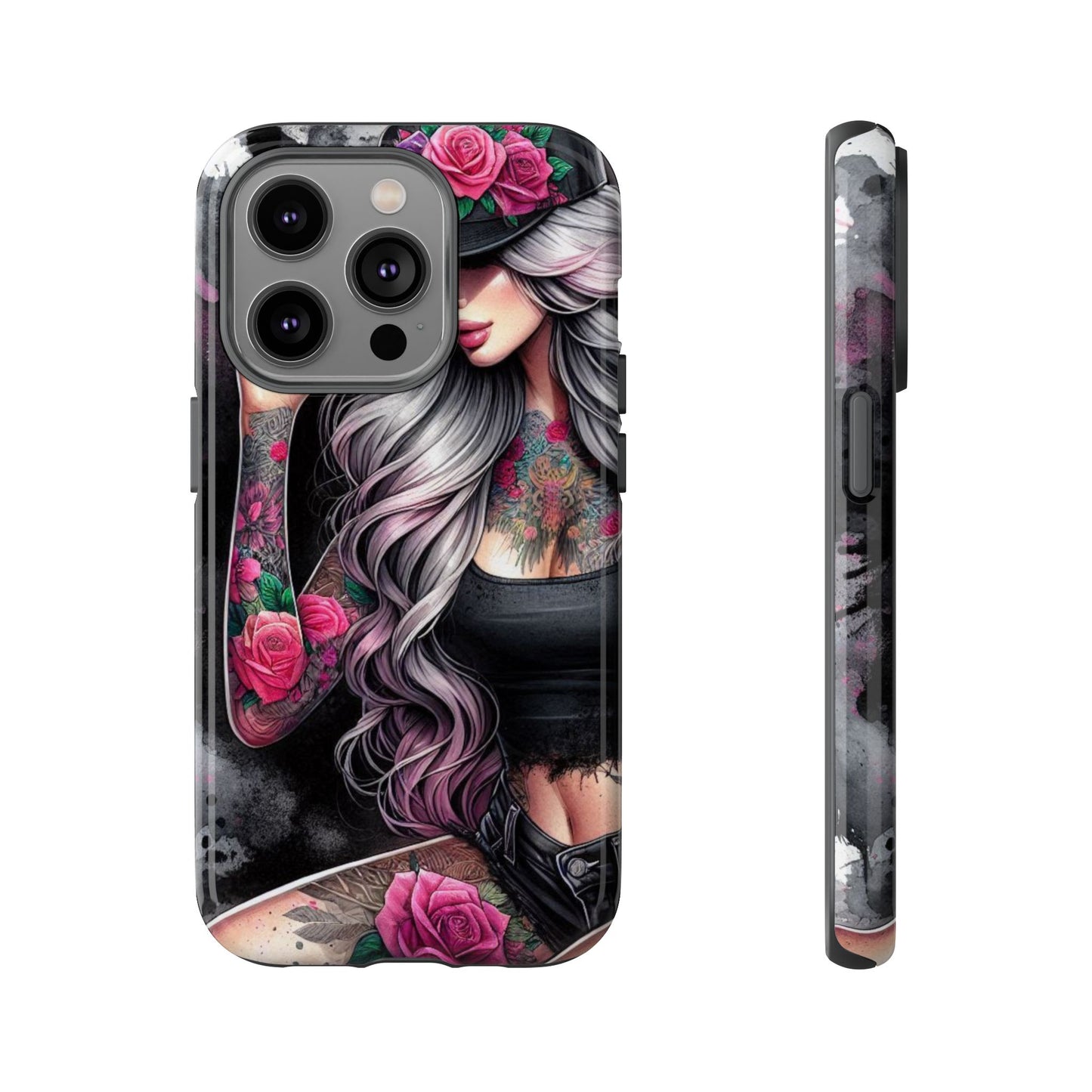 Ink & Roses – Edgy Floral Rebel Mobile Cover