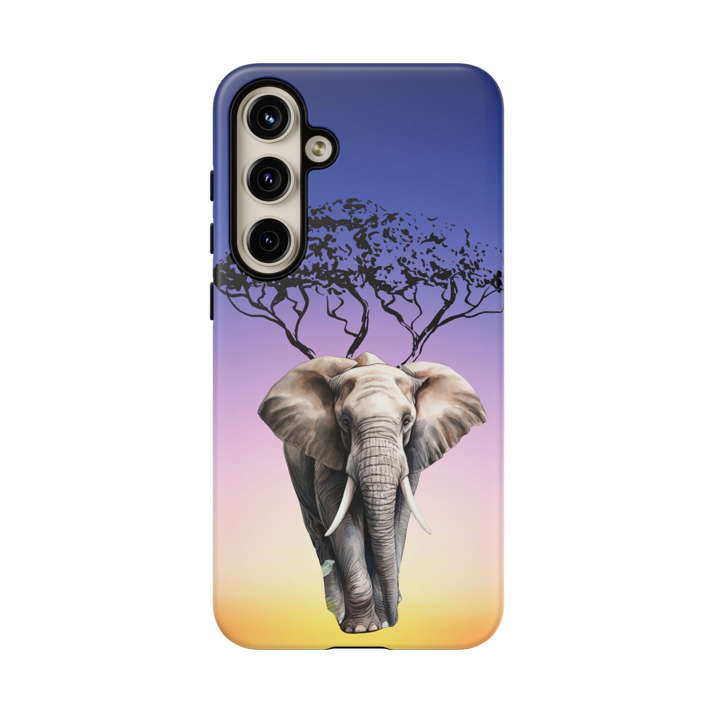 Surreal Elephant Tree Mobile Cover – Dreamy Sunset Fantasy