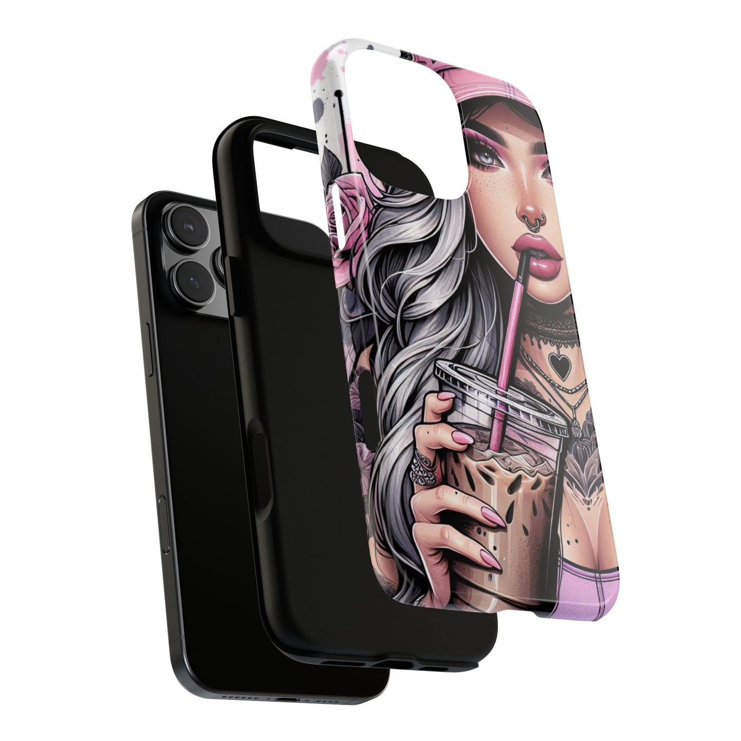 Pink Aesthetic Rebel – Iced Coffee & Inked Beauty Mobile Cover