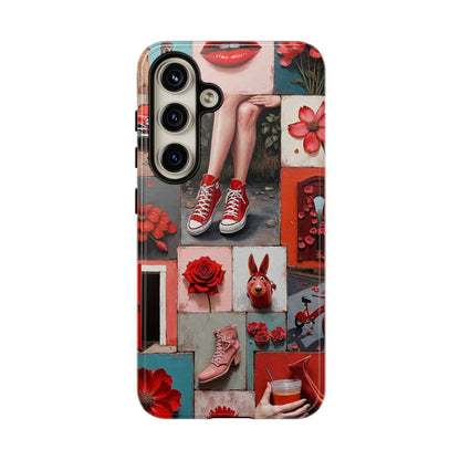 Red Sneakers & Roses Collage Phone Case