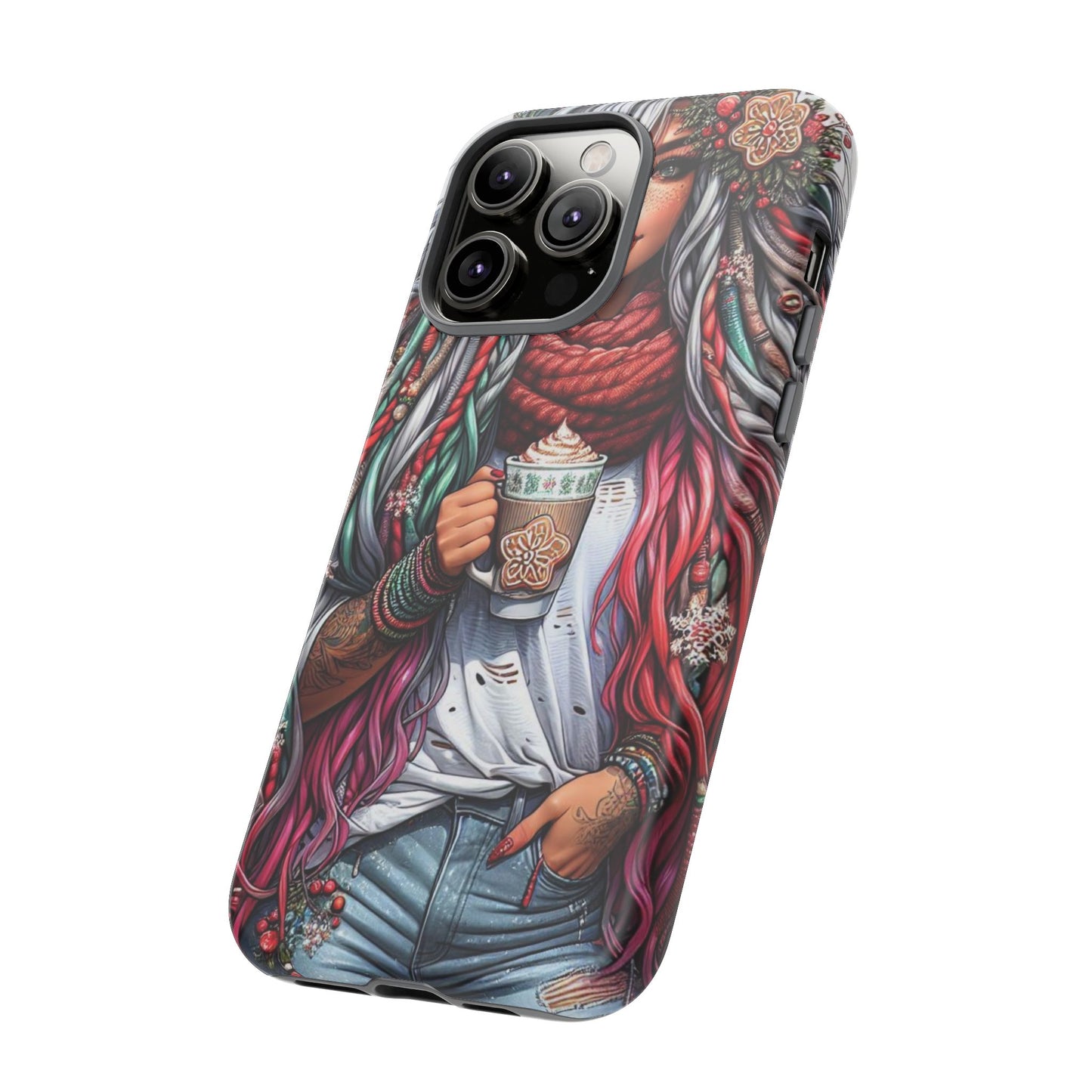 Boho Winter Queen – Cozy Dreads & Holiday Vibes Mobile Cover