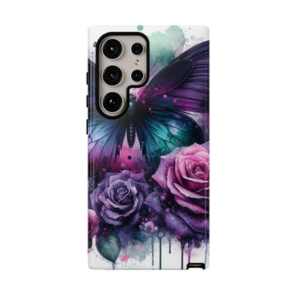 Mystic Bloom – Vibrant Butterfly & Rose Art Mobile Cover