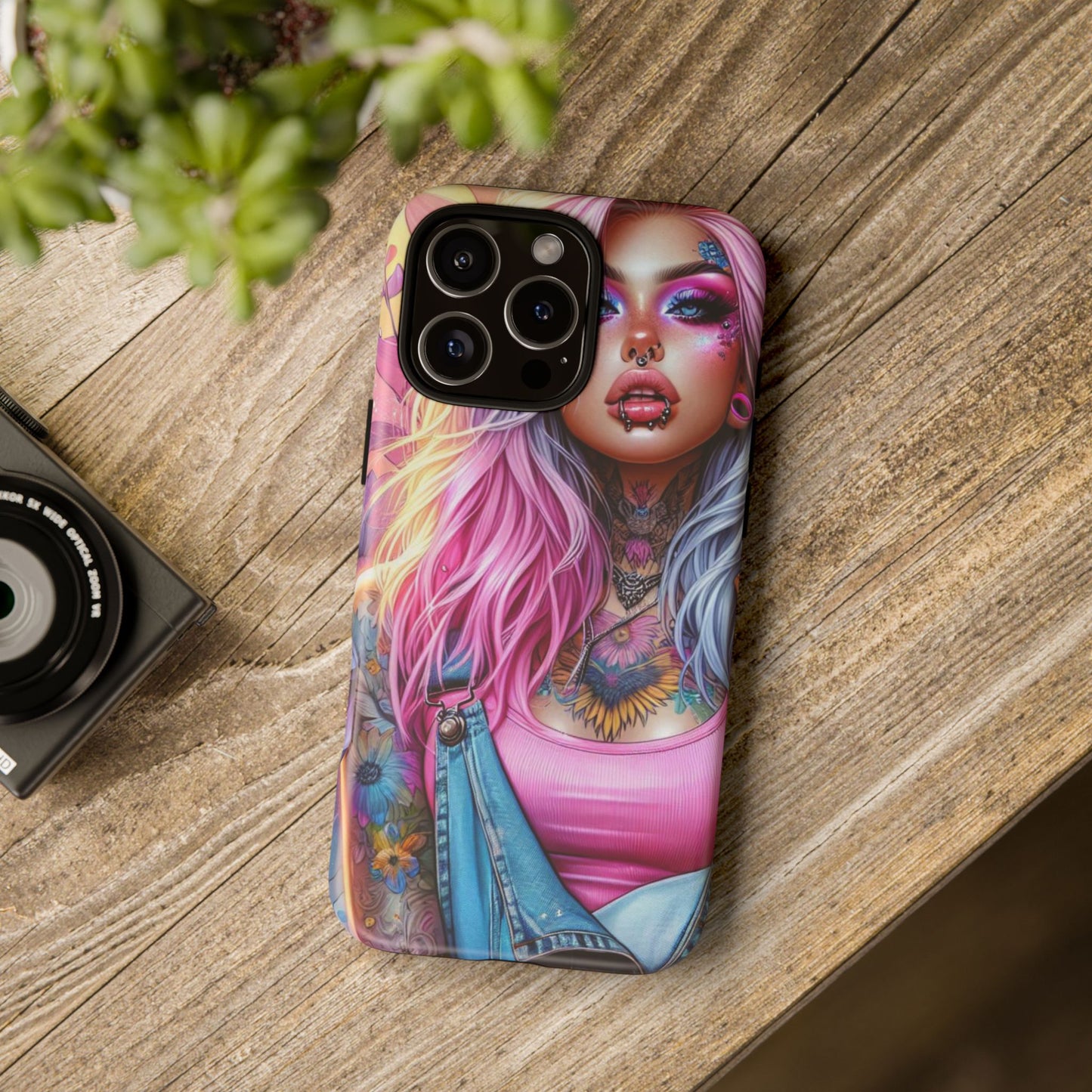 Sunset Glow – Pastel Punk & Floral Ink Mobile Cover
