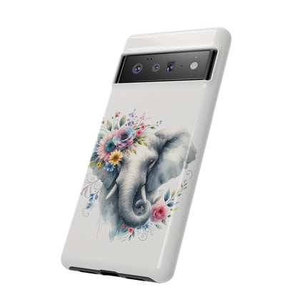Floral Elephant Mobile Cover – Elegant Watercolor Art