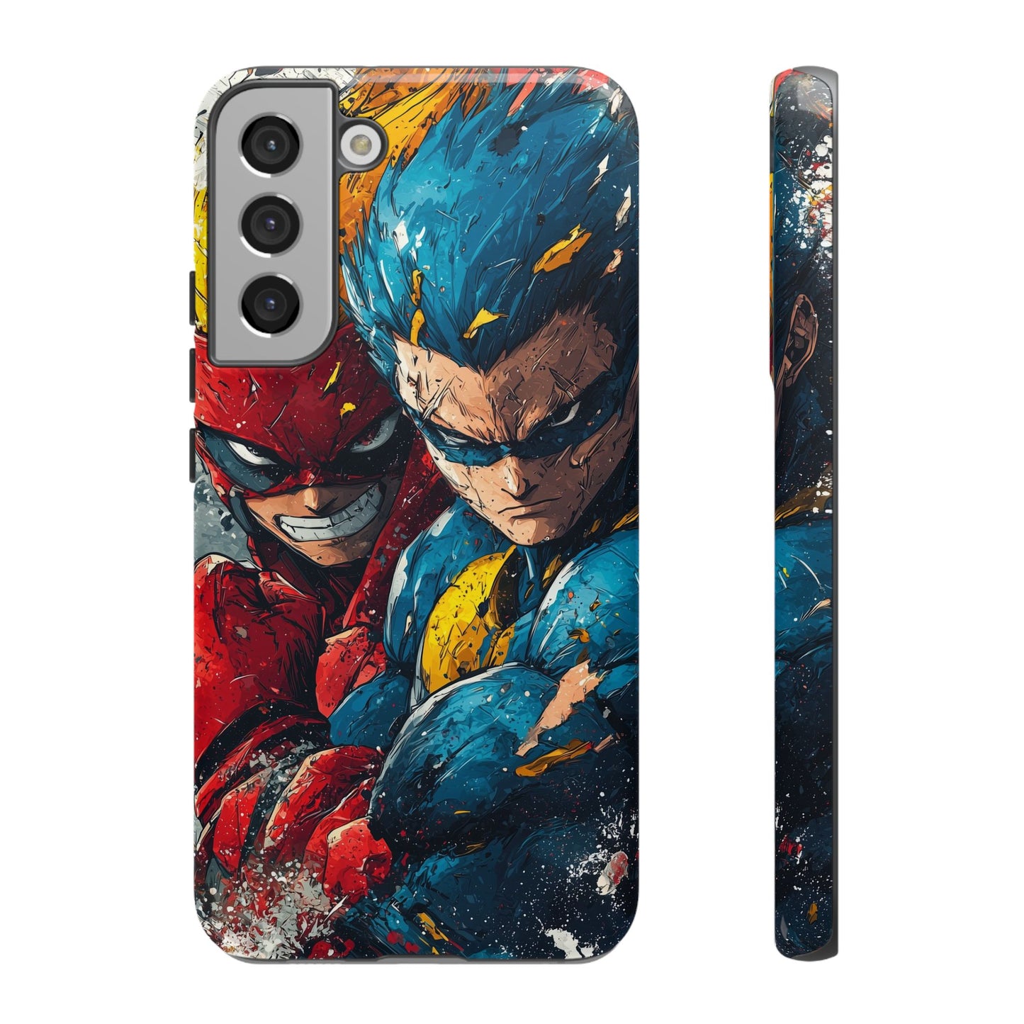 Comic Clash: Superhero Duo | Action, Power, Justice, Heroes, Manga Style Phone Case for iPhone, Samsung & Pixel