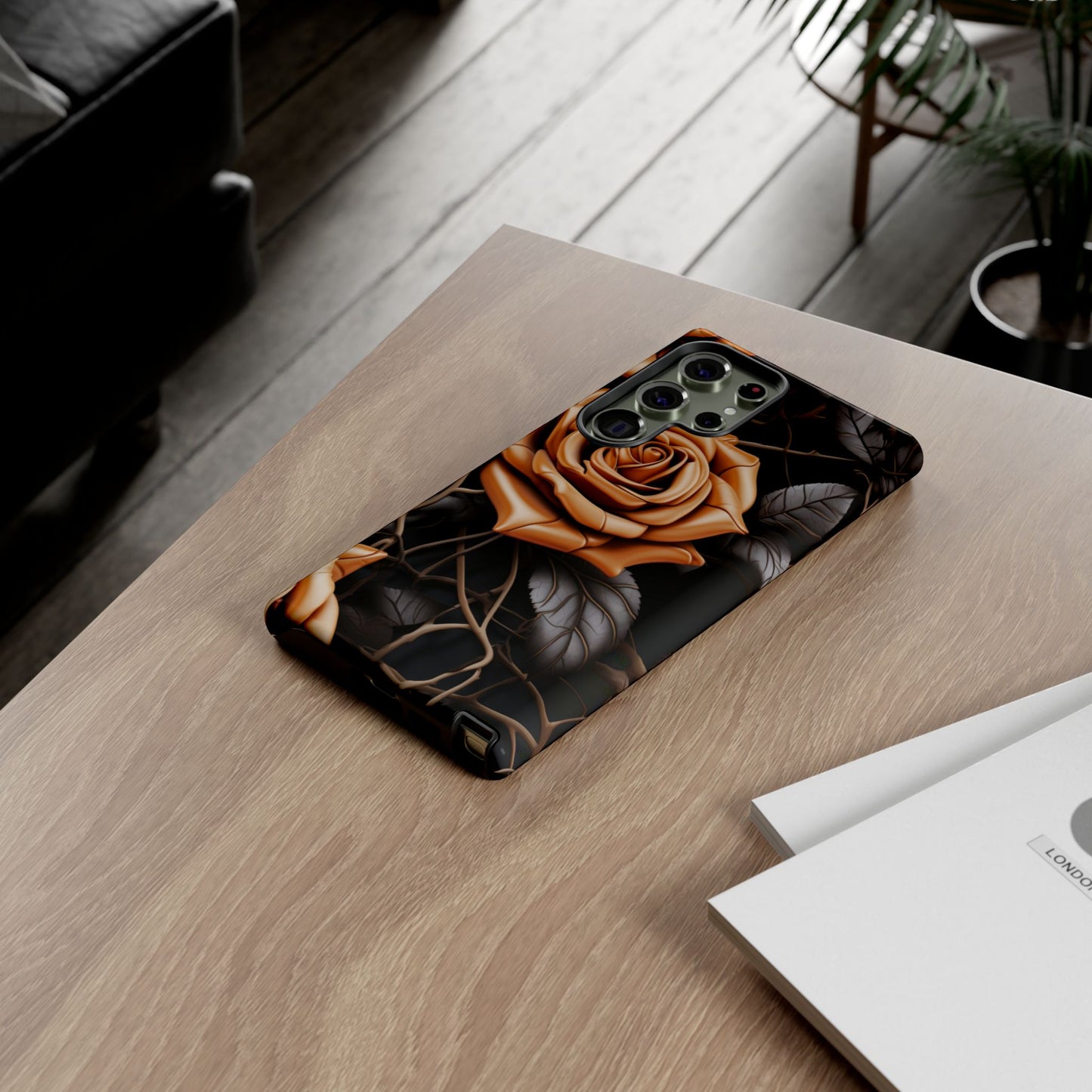 Midnight Gold Rose Mobile Case