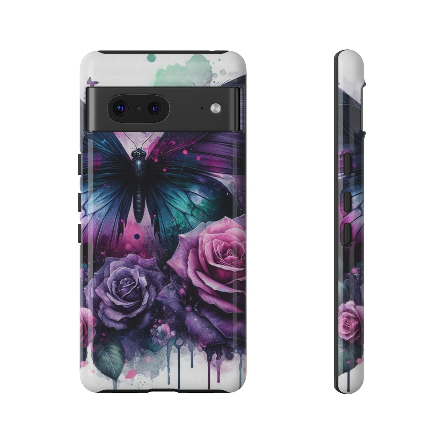 Mystic Bloom – Vibrant Butterfly & Rose Art Mobile Cover