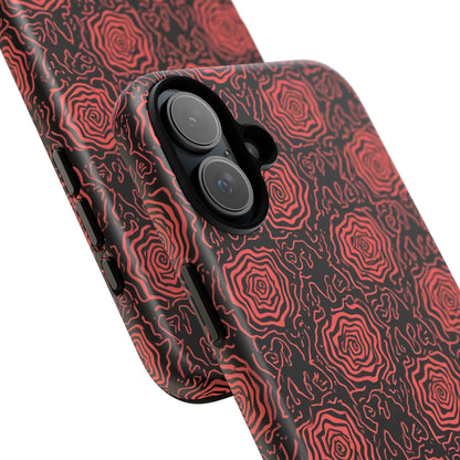 Red roses abstract geometric seamless pattern design