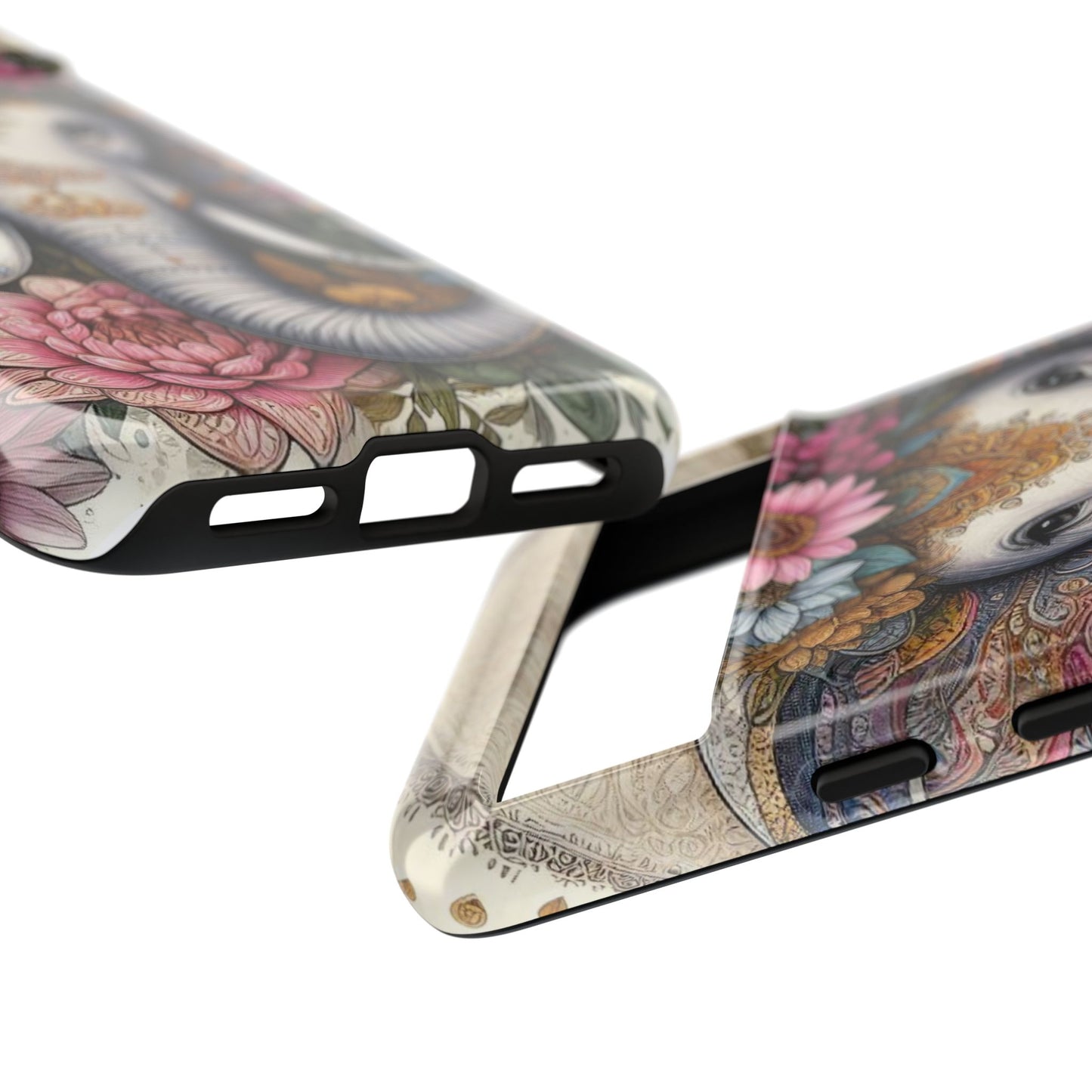 Elegant Floral Elephant Mobile Cover – Royal Mandala Art