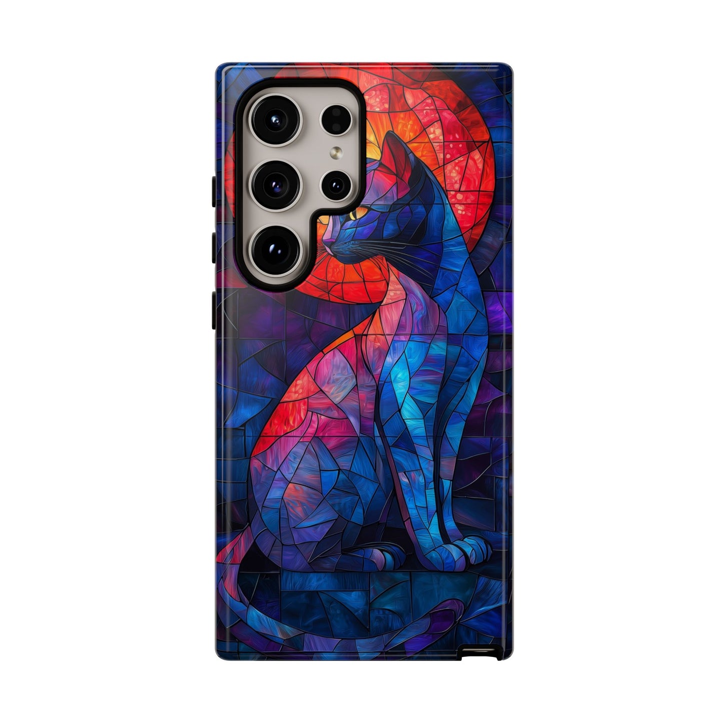 Mystic Paws – Stained Glass Cat Phone Case for iPhone, Samsung & Pixel