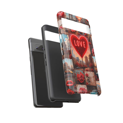 Neon Love Heart & Rose Phone Case