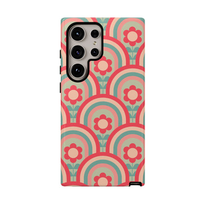 Retro Floral Rainbow Phone Case – Vintage Aesthetic for iPhone, Samsung & Google Pixel