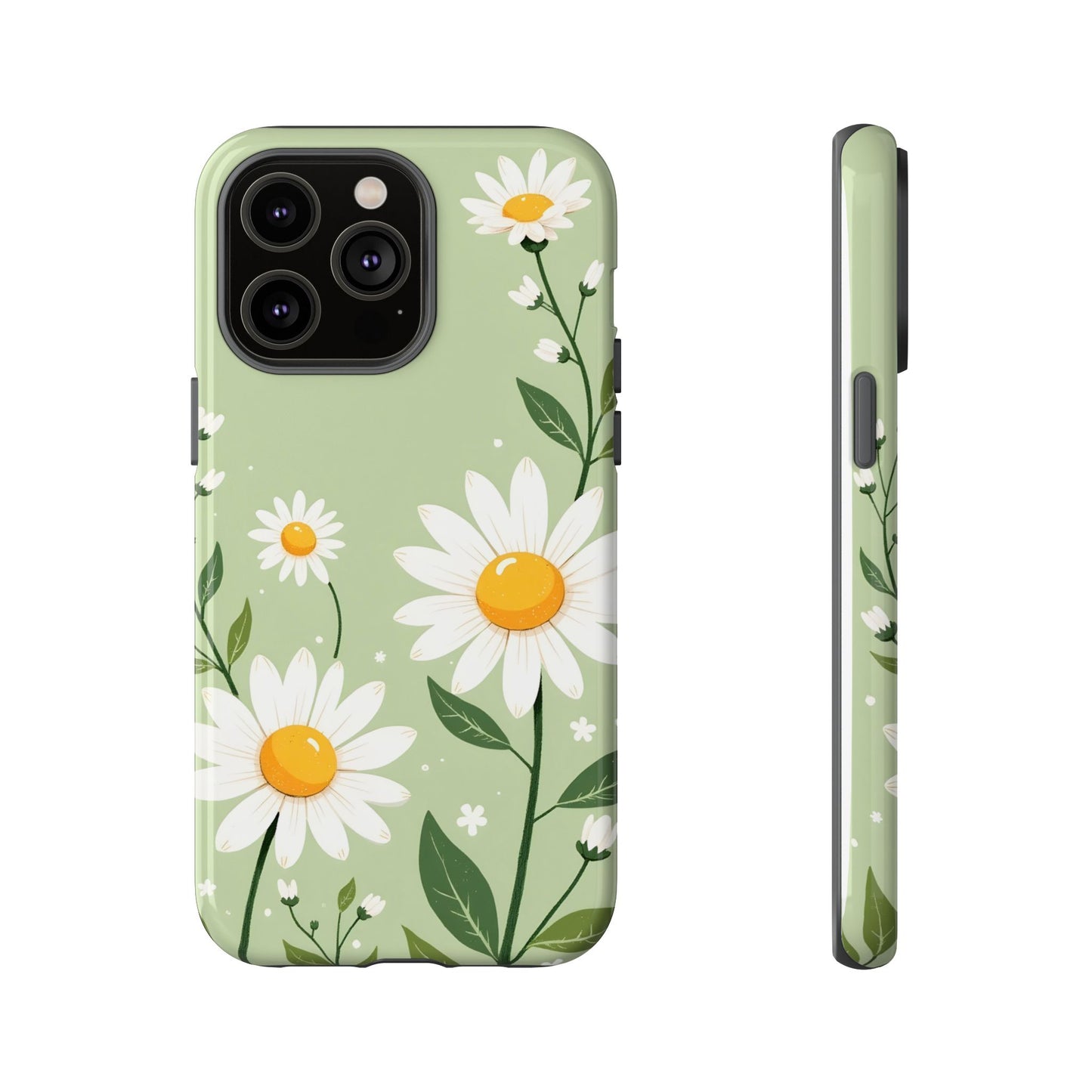 Green Floral Case, Daisy Pattern Design, Iphone Case Design, Perfect Gift For Her