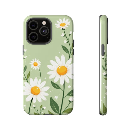 Green Floral Case, Daisy Pattern Design, Iphone Case Design, Perfect Gift For Her