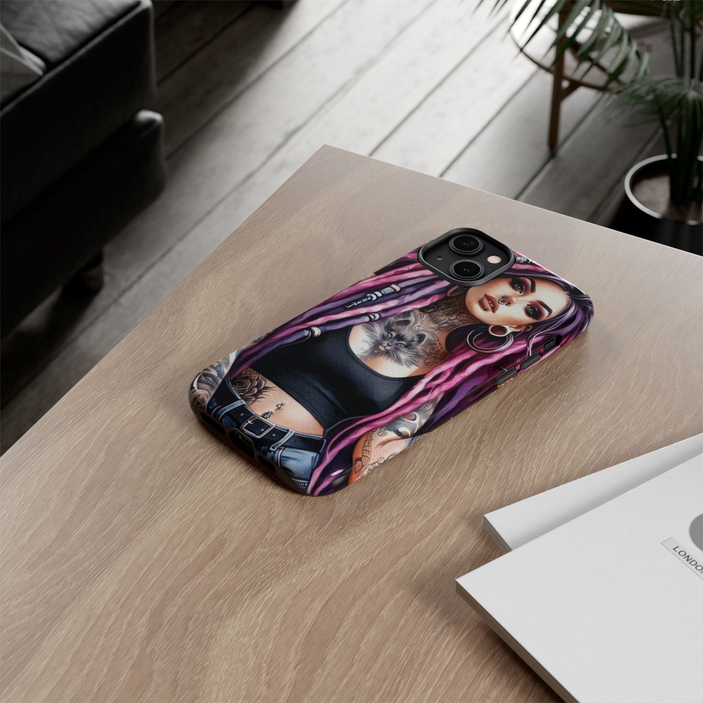 Tattooed Rebel – Gothic Cat Spirit Mobile Cover