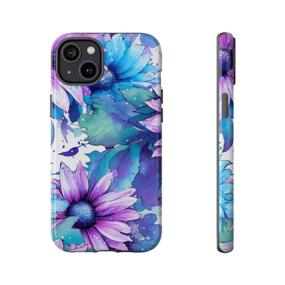 Dreamy Blue & Purple Floral Watercolor Mobile Case