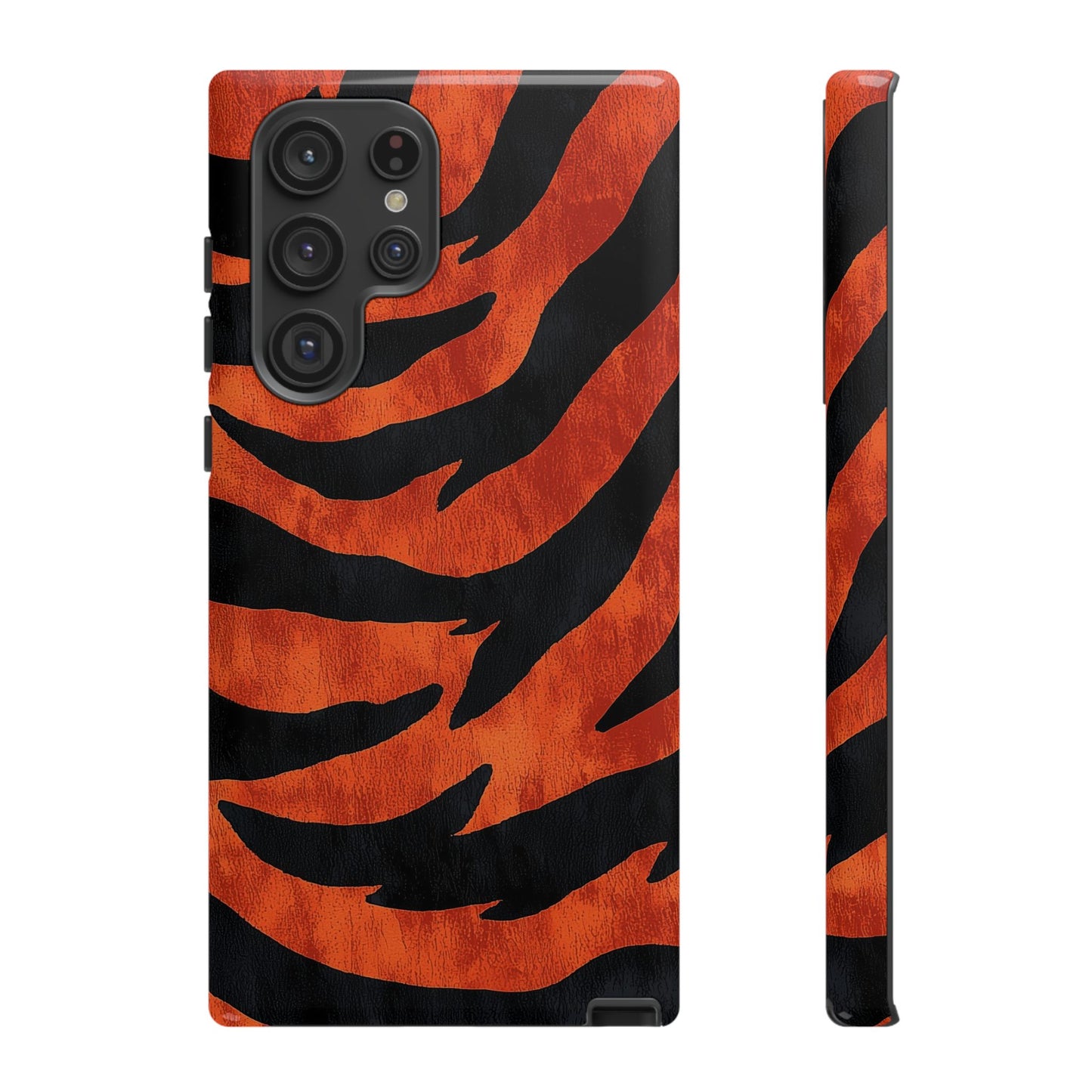 Fiery Orange & Black Tiger Stripes Phone Case for iPhone, Samsung & Google Pixel