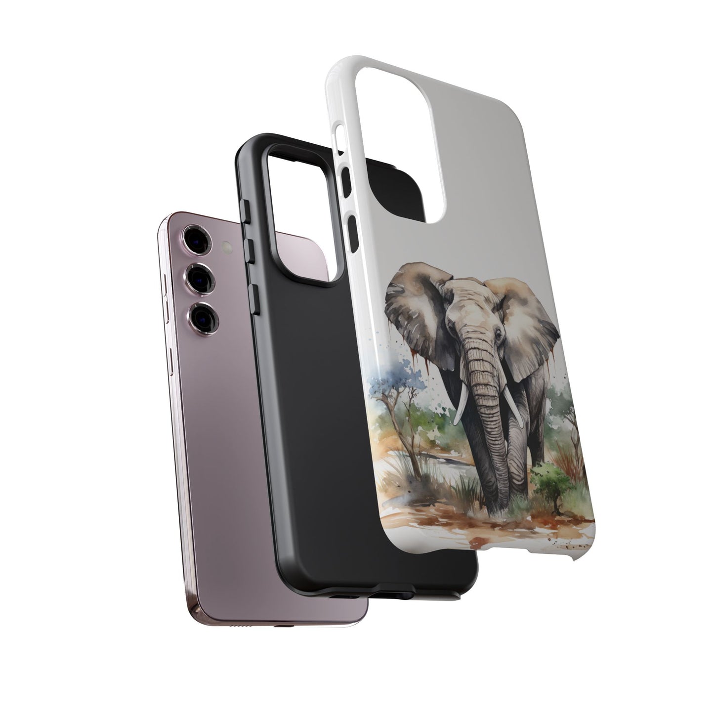Safari Watercolor Elephant Mobile Cover – Artistic Wildlife Design