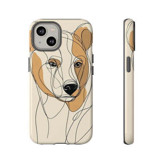 Soul of the Wild: Minimal Bear Portrait Phone Case for iPhone, Samsung & Pixel