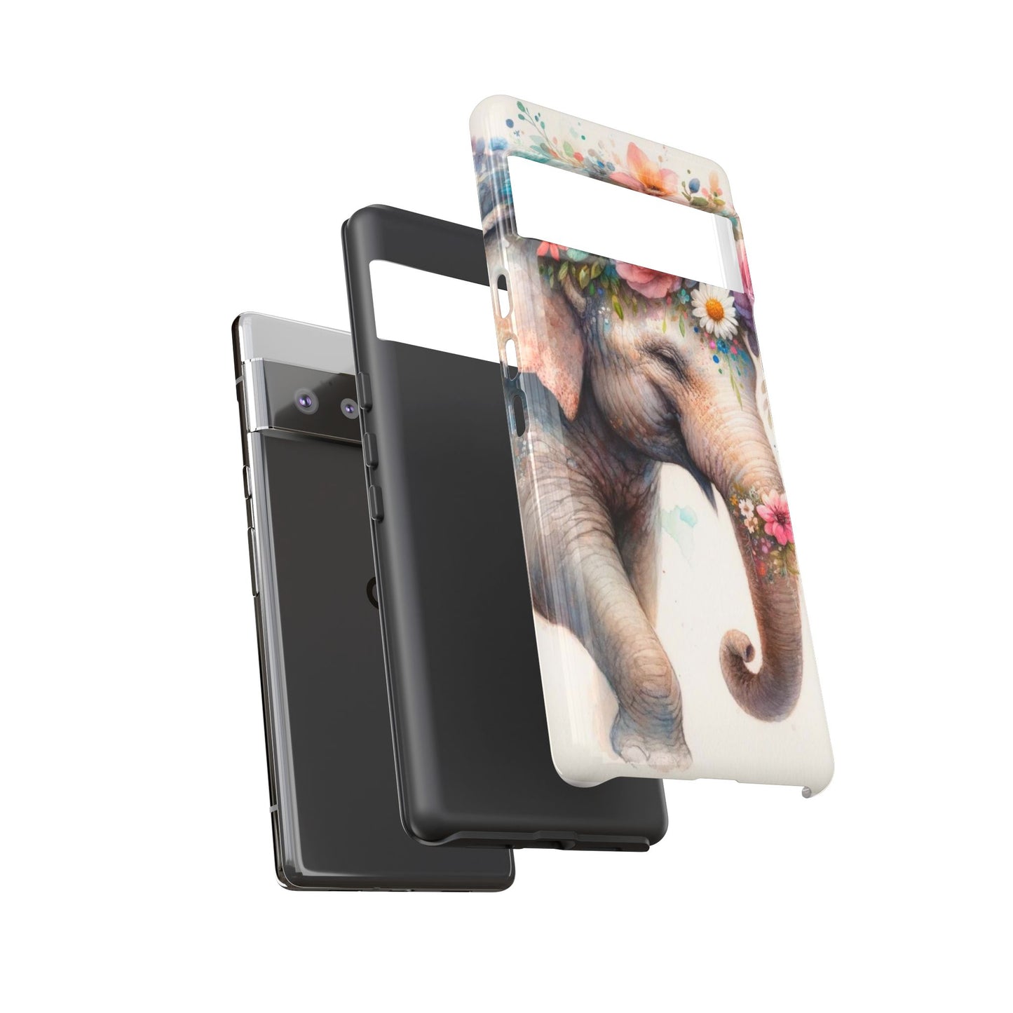 Joyful Floral Elephant Mobile Cover – Whimsical Watercolor Art