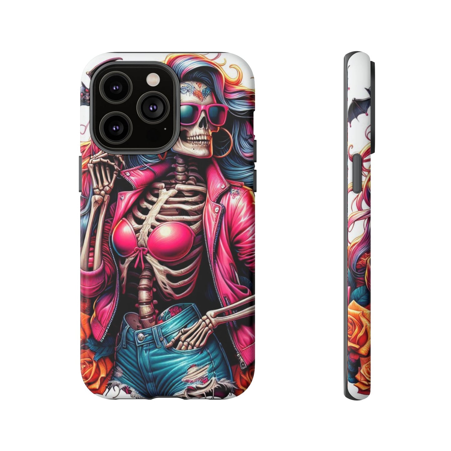 Neon Bones – Retro Skeleton & Vibrant Punk Aesthetic Mobile Cover