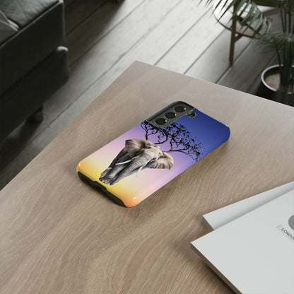 Surreal Elephant Tree Mobile Cover – Dreamy Sunset Fantasy