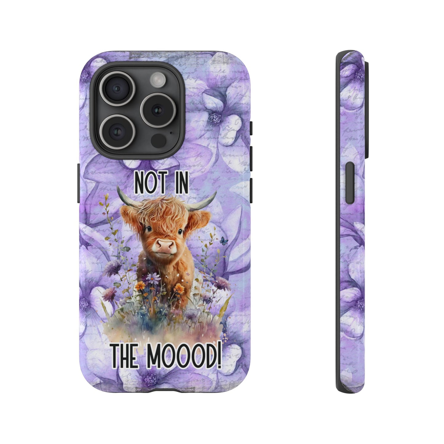 Not In The Mood Heifer Print Phone Case - iPhone, Samsung & Google Pixel Cover - Artistic Cow Phone Case, Animal Lover Gift