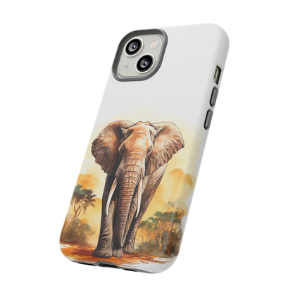 Safari Elephant Watercolor Mobile Cover – Majestic Wildlife Art