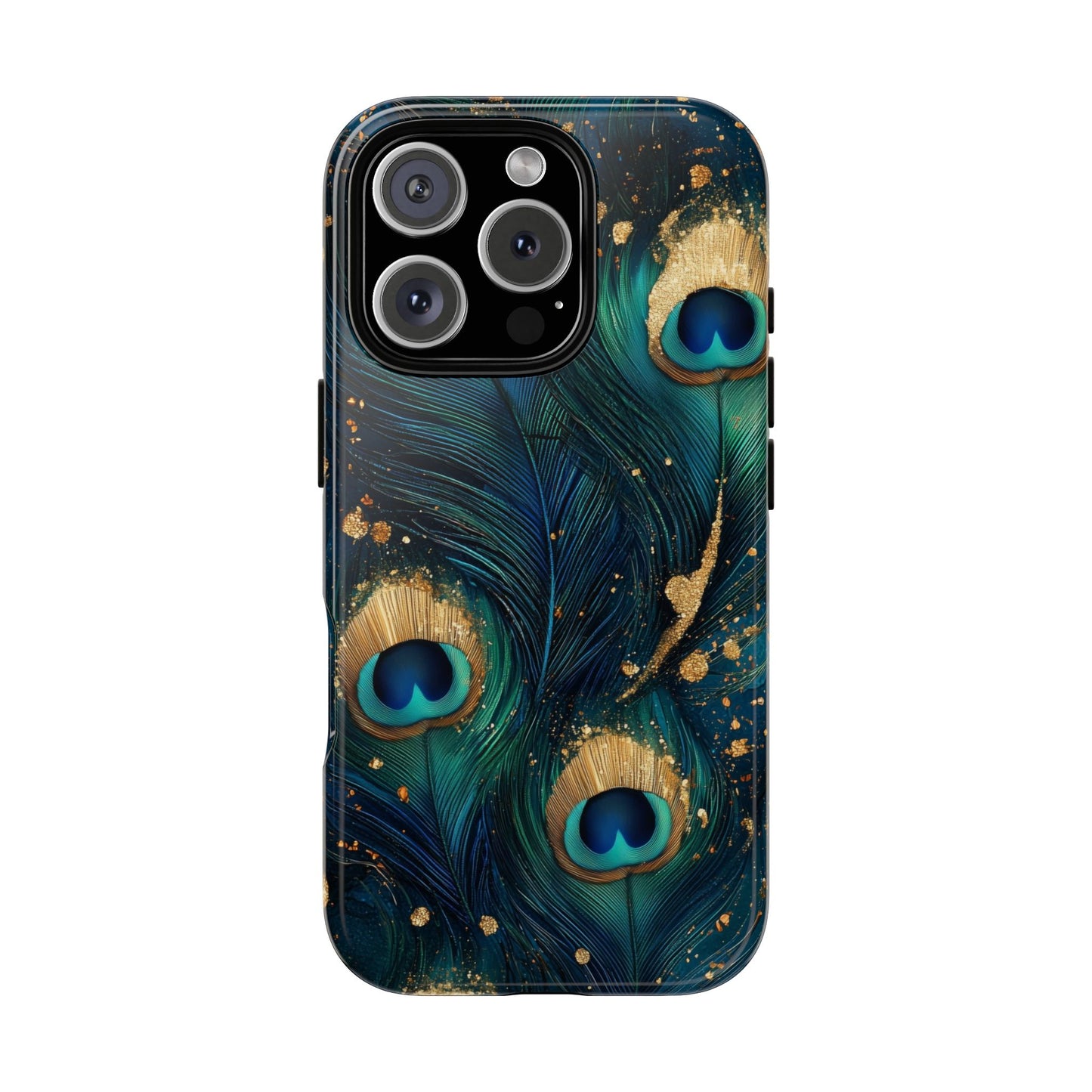 Elegant Peacock Feather Luxe Phone Case for iPhone, Samsung & Google Pixel