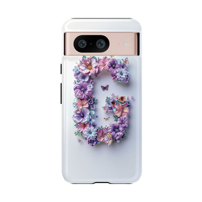 Floral Letter G Phone Case – Personalized Aesthetic Cover for iPhone, Samsung & Google Pixel