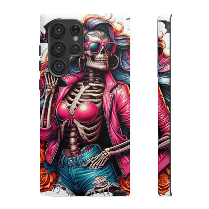 Neon Bones – Retro Skeleton & Vibrant Punk Aesthetic Mobile Cover
